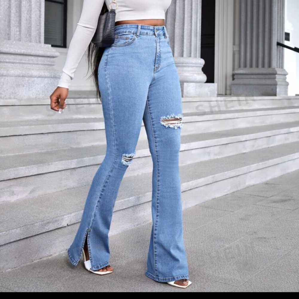 Sz : L flare leg denim